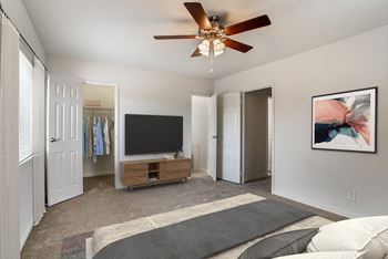 A bedroom with painting